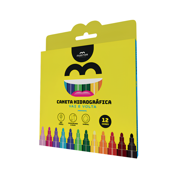 CANETA HIDROGRAFICA 12 CORES BIG JUMBO - MASTER VAI E VEM EHVV12B